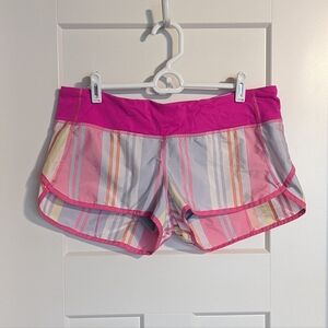 Lululemon Raspberry Glo Speed Shorts - Pink Stripes sz 10